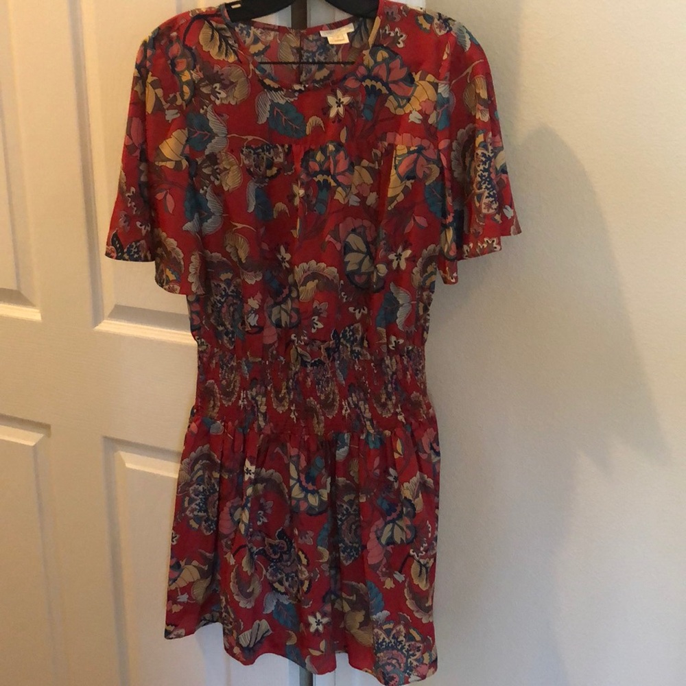 Shoshanna blousy floral smocked dress